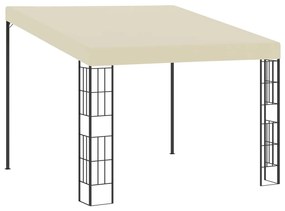Gazebo de montagem na parede 3x3 m tecido creme