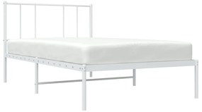 Estrutura de cama com cabeceira 75x190 cm metal branco