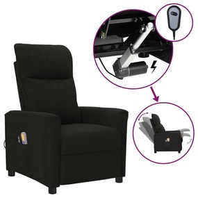 vidaXL Poltrona de massagens elétrica tecido preto