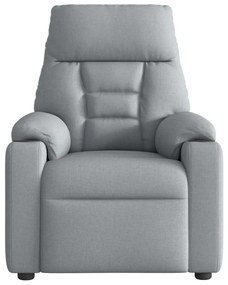 Poltrona de massagens reclinável tecido cinzento-claro
