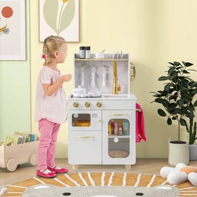 Cozinha de Brincar Infantil, 53 x 30 x 80 cm, Sistema Antitombo, Branco
