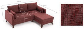 Sofá-cama de canto Bella – Vermelho Claret – 205 x 85 x 140 cm