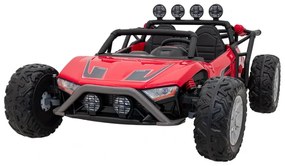 Carro elétrico para Crianças 2 Lugares Buggy Racing 5 24V Rodas Espuma EVA, assento couro ecológico Vermelho