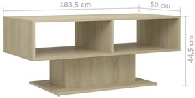 Mesa de centro derivados de madeira carvalho sonoma