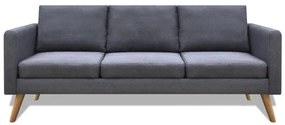Conjunto de sofás de 2 lugares e 3 lugares tecido cinza escuro