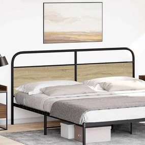 Cabeceira de cama 190 cm derivados madeira/aço carvalho sonoma