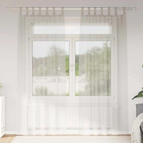 Cortinas com cortinas 2 pcs Creme 140 x 225 cm Poliéster