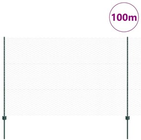 Postes de Cerca vidaXL 11 pcs U-Channel Verde 150 cm Aço