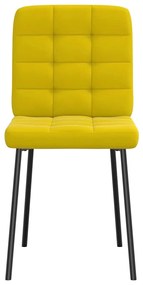 Cadeiras de jantar 6 pcs veludo amarelo