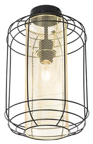 Candeeiro de teto design preto com ouro - Gaze Design