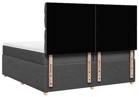 Cama com molas/colchão 200x200 cm tecido cinzento-escuro