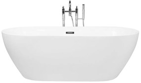 Banheira autónoma em acrílico branco 180 x 80 cm CARRERA Beliani