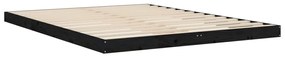 Estrutura de cama king size 150x200 cm pinho maciço preto