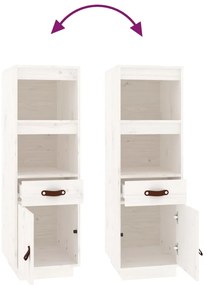 Aparador alto 34x40x108,5 cm pinho maciço branco