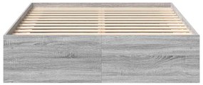 Estrutura de cama king 150x200 cm cinzento sonoma
