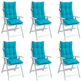 Almofadões cadeira de encosto alto 6 pcs tecido oxford turquesa