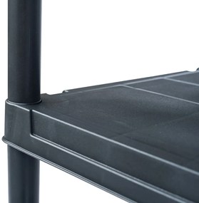Estante de arrumação 100 kg 60x30x138 cm plástico preto