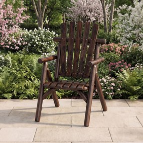 Cadeira de Jardim Individual, 80 x 66 x 107 cm, Encosto Alto, Castanho