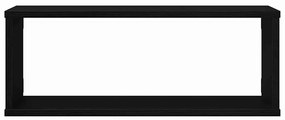 Conjunto de Prateleiras vidaXL de 4 - Carvalho Preto - 60x15x23 cm - F