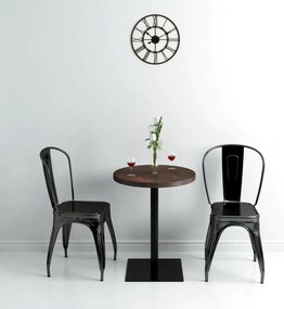 vidaXL Mesa bistrô em MDF e aço redonda 60x75 cm cinzento escuro