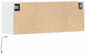 Móvel de parede para TV com luzes LED 100x31x35 cm branco