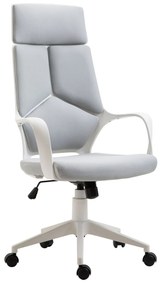 Cadeira de Escritório Giratória de Malha com Função de Inclinação Altura Ajustável e Encosto Alto 63x63x117-127 cm Cinza