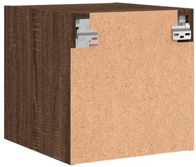 Mesas cabeceira portas vidro 2 pcs 35x37x35cm carvalho castanho