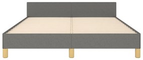 Estrutura de cama sem colchão 140x200 cm tecido cinzento-escuro