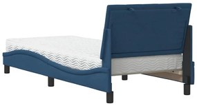 Cama com colchão 90x190 cm tecido azul