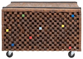 Mesa lateral em teca 60x60x38 cm
