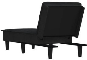 Chaise longue veludo preto