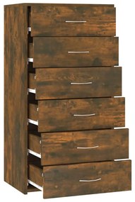 Aparador c/ 6 gavetas 50x34x96 cm derivados madeira carvalho