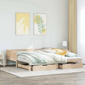 vidaXL Sofá-cama com gavetão e gavetas sem colchão 80x200 cm