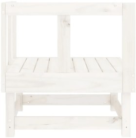 Sofá de canto para jardim madeira de pinho maciça branco