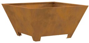 Fogueira vidaXL Quadrada 60x60x30 cm Aço Envelhecido