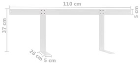Encosto para sofá de paletes 110 cm ferro branco