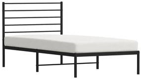 Estrutura de cama com cabeceira 90x200 cm metal preto