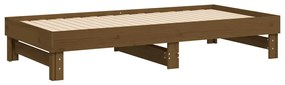 Estrutura sofá-cama de puxar 2x(90x190)cm pinho maciço castanho