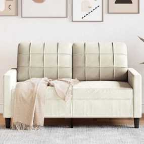 Sofá de 2 lugares veludo 120 cm cor creme