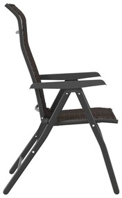 Cadeiras de jardim dobráveis 8 pcs vime PE cor preto café