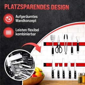 Conjunto de 6 barras magnéticas de 60 cm, incluindo material de montagem Vermelhas