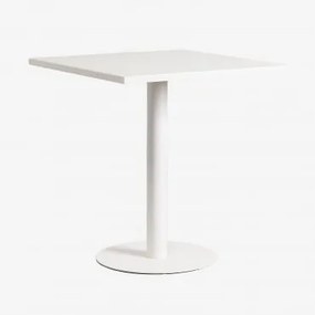 Mesa De Jardim Quadrada 70x70 Cm Em Ferro Mizzi Branco Glacial - Sklum