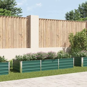 Canteiro elevado de jardim aço galvanizado 240x80x45 cm verde