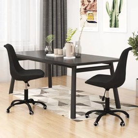 vidaXL Cadeiras de jantar giratórias 2 pcs tecido preto