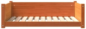 Cama para cães 95,5x65,5x28 cm madeira de pinho castanho-mel