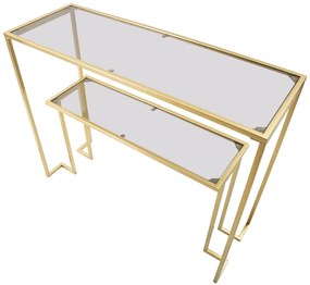 MESA CONSOLA DOURADA 100X35X80 CM