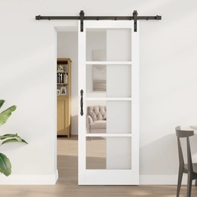 Porta Deslizante vidaXL com Conjunto de Ferragens 'ORKDAL'Branca 73.5x198.5 cm