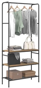 Suporte para Roupas com Prateleiras carvalho artisiano