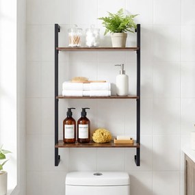 Prateleira suspensa 53 x 23 x 90 cm de 3 níveis para parede, pronta a montar, para cozinha, balcão de café, arrumação suspensa para sala, escritório e