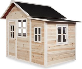 Casa de brincar infantil exterior para crianças Loft 150 em madeira - natural